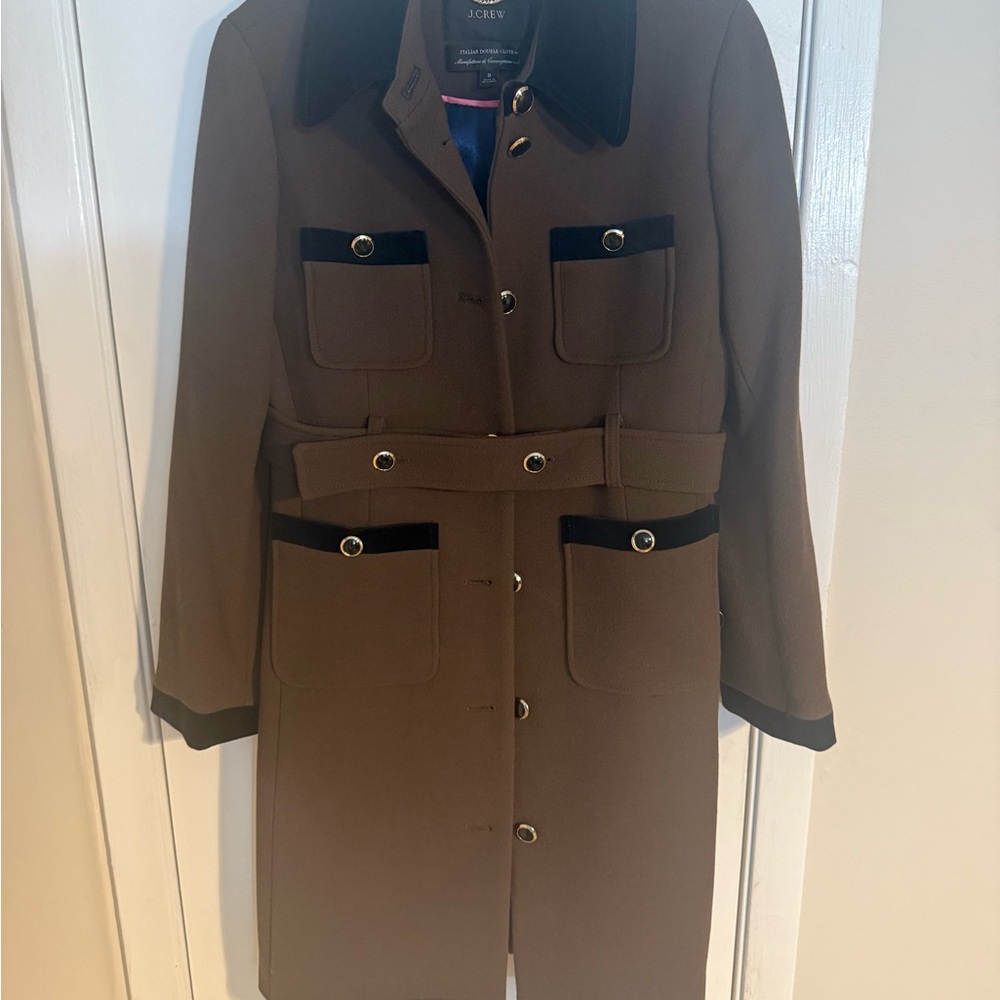 J.Crew Velvet-trimmed Lady Coat NWOT - Picture 4 of 10